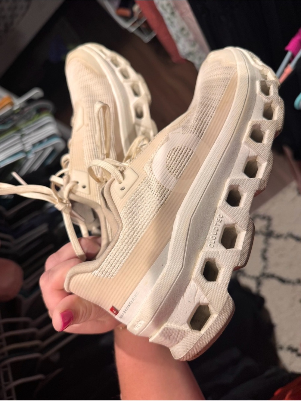 Cream Women's Athletic Sneakers - Lightweight Breathable Design